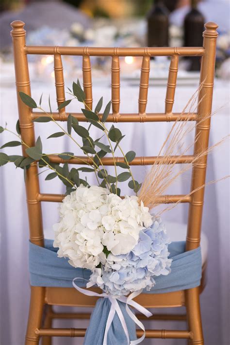 Browse our wide range online and save! Hyndrangeas & blue.... in 2020 | Wedding chair decorations ...