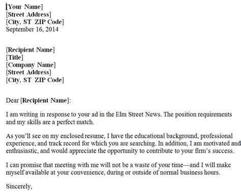 Cover Letter Cover Email