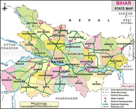 Bihar Map Bihar State Map India