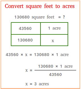 Convert from acres to square feet. Convert Square Feet to Acres