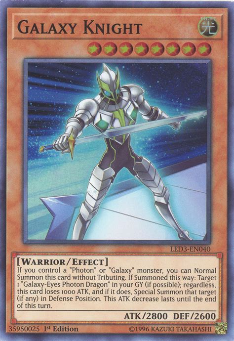 Gift cards, paypal friends & family, venmo, cashapp, and other payment methods are not acceptable here. Yu-Gi-Oh Card - LED3-EN040 - GALAXY KNIGHT (super rare holo) (Mint): Sell2BBNovelties.com: Sell ...