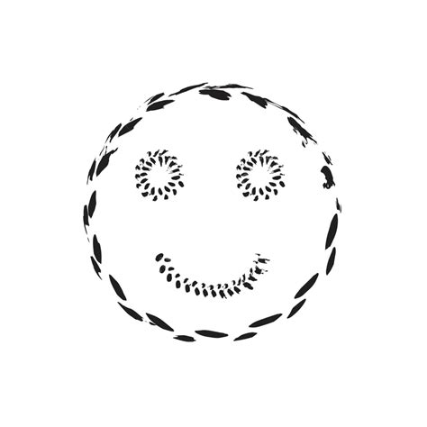 Smile Face Grunge Icon Symbol Emoji Border Fading Artistic Vector