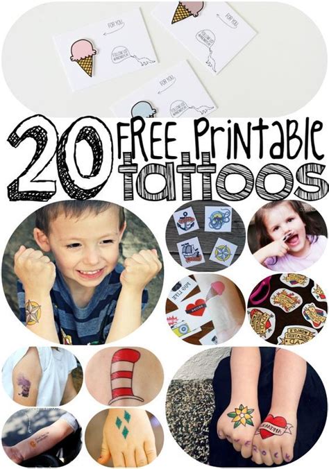 20 Free Printable Cool Kid Temporary Tattoos Tattoos For