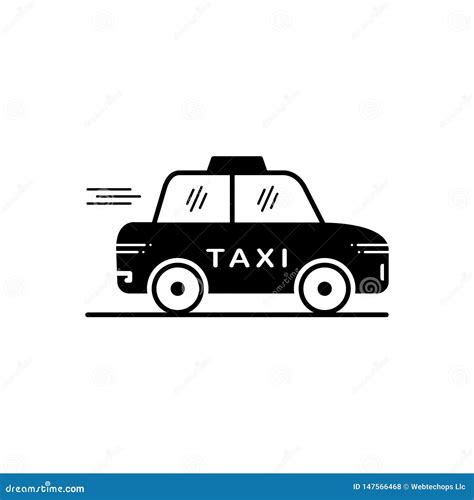 Black Solid Icon For Taxi Cab And Transport Stock Vector