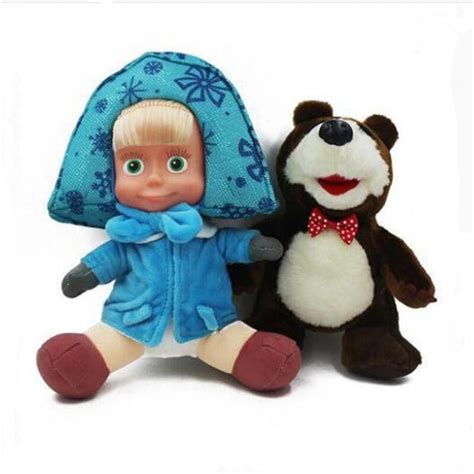 2017 New Russian Masha And Bear Doll Soft Stuffed Plush Toys Martha