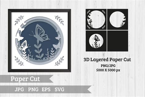 Butterfly Shadow Box SVG - Free SVG Cut Files