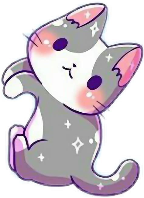 Cute Kawaii Cat Stickers Transparent Background Imagesee