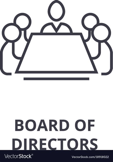 Board Of Directors Line Icon Outline Sign Linear Vector Image