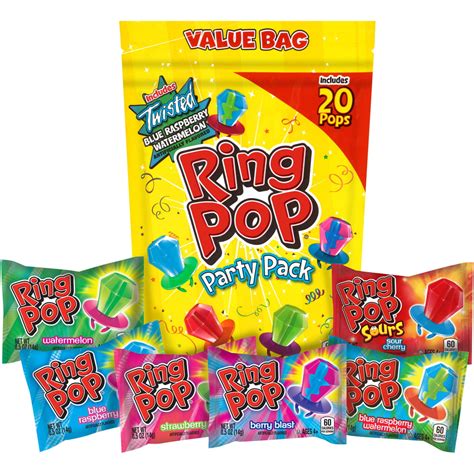 Ring Pop Candy Variety Party Pack Assorted Flavor Lollipop Suckers 20