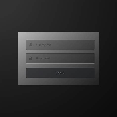 Dark Black Login Form User Interface Template Design Download Free