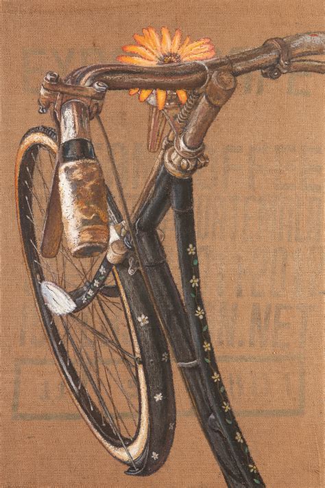Vintage Bicycle Art Print Pearl Street Bicycle Megan Morgan Fine