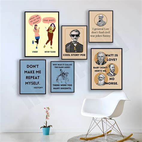 History Posters Set Of Printables Funny History Posters Middle School