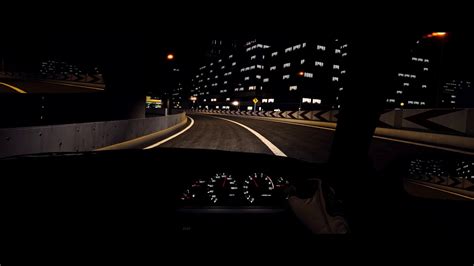 Wangan Midnight Skyline R C Shuto Expressway Night Driving Assetto