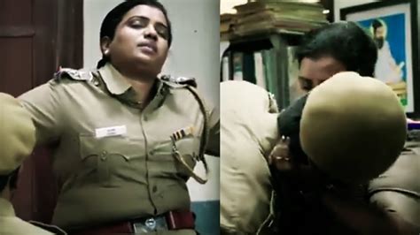 Lady Cop Massage And Romance With Constable Lady Inspector Kissing