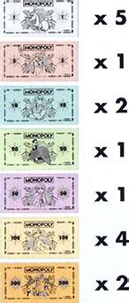 Five each of $1, $5, and $10 bills; How Much Money Does Each Player Get In Monopoly - sharedoc