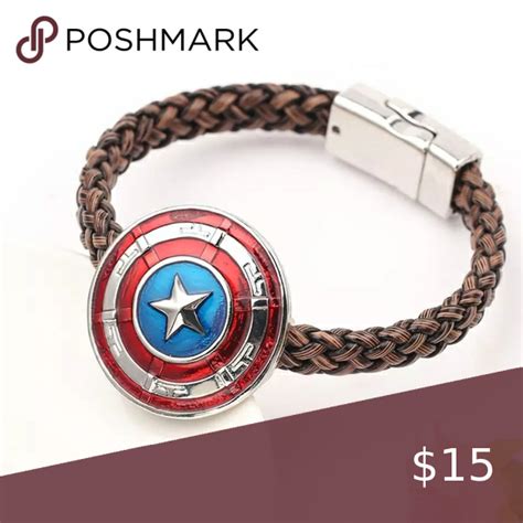 🇺🇸marvel Captain America Avenger Shield Bracelet Fashion Accessories