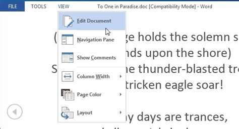 Read Mode Feature Of Word 2013 Makes Reading Documents Easier