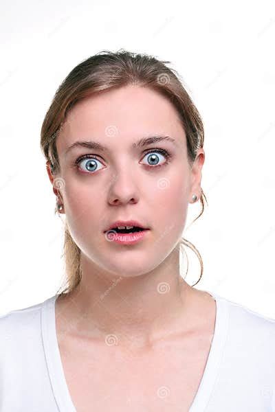 Woman With Shocked Expression On Her Face Stock Image Image Of