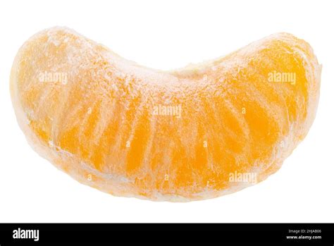 Sweet Tangerine Peeled Segment Isolated On A White Background With