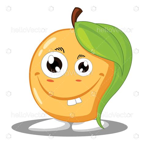 Mango cartoon character, Smiling mango mascot - Vector ... Kids, its easy to draw the image of mango.