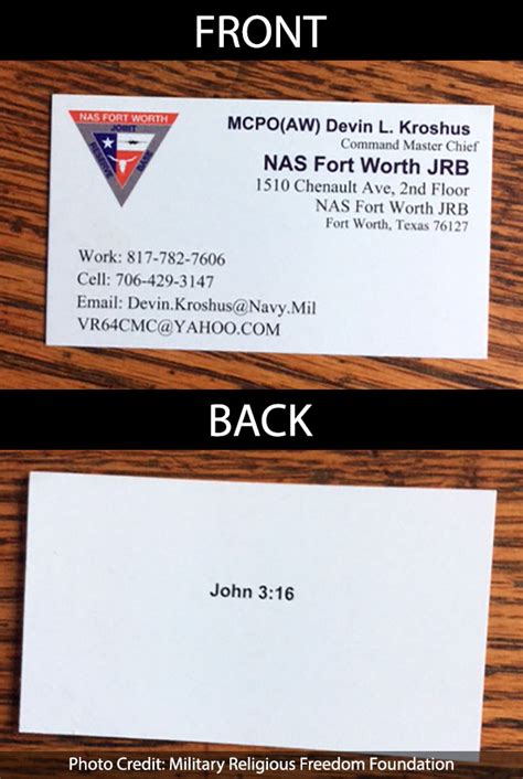 It is a type of commitment, for it automatically opens the door to direct contact at any time. Command Master Chief's Official Navy Business Card ...