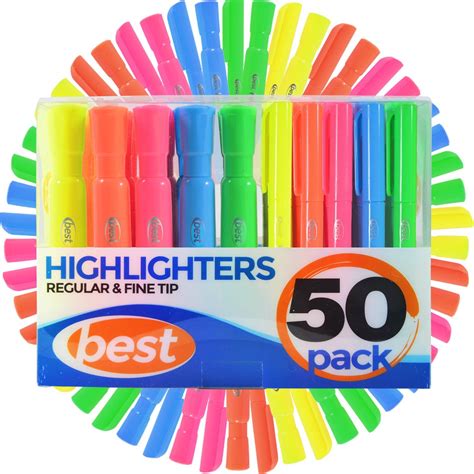 Best Highlighters Extra Large 50 Pack 2 Styles Large