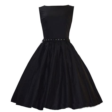 Sleeveless Retro Hepburn Style Vintage Party Dress Sexy Pinup Swing Dress 1950s Cocktail Prom