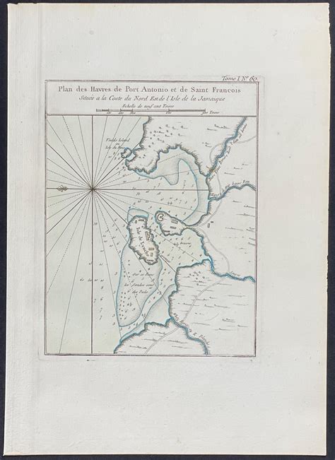 Map Of Port Antonio And Navy Island Jamaica Trillium Rare Prints