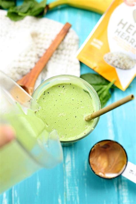 5 more healthy smoothie recipes. This Peanut Butter Hemp Green Smoothie is jam-packed with ...
