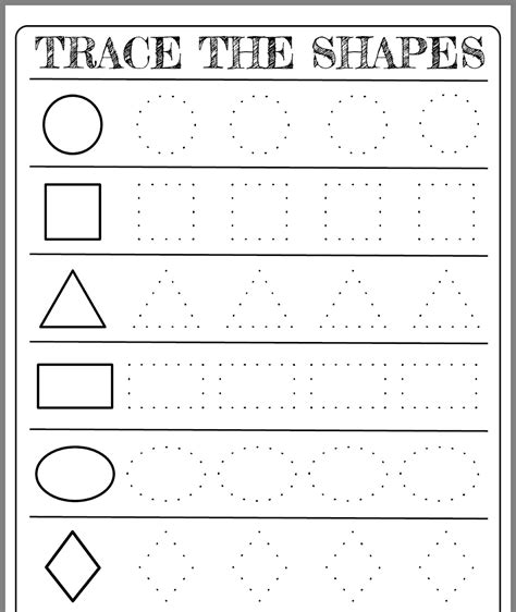 Teach Child How To Read Printable Shape Worksheets For Preschoolers