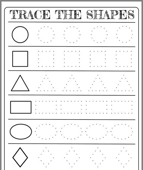 Free Printable Tracing Shapes Worksheets Pdf