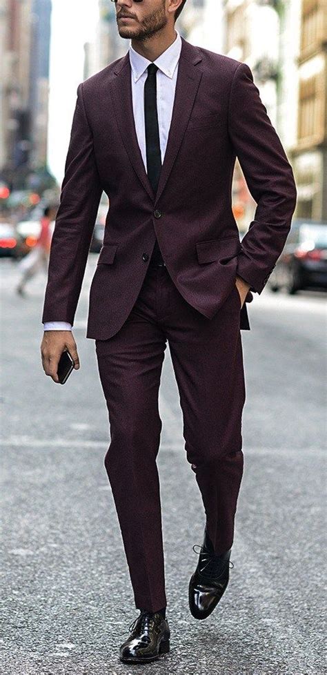 the perfect suit combination for shirt shoes and accessories maroon suit mens fashion