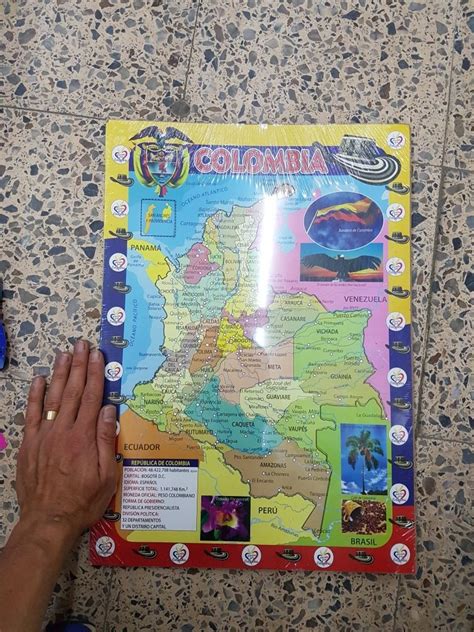 Rompecabezas Mapa De Colombia Cartón Rígido Fino 25900 En Mercado