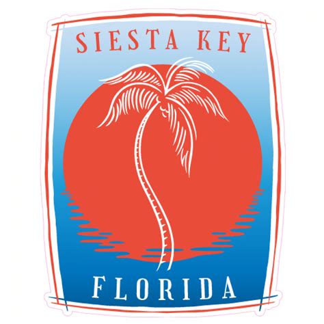 Siesta Key Palm Tree Sticker Us Custom Stickers