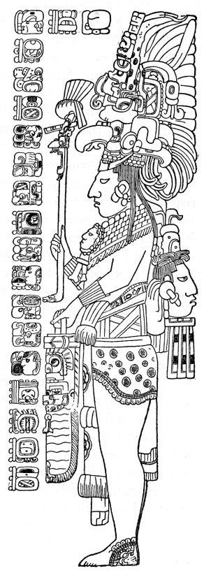 The Tzendales Stela This Drawing Was Published By Herbert Spinden In