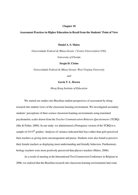 Pdf Assessment Practices In Higher Education In Brazil