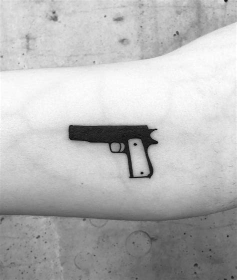 Gun Simple Tattoo By Lil Kiki Tattoo Insider