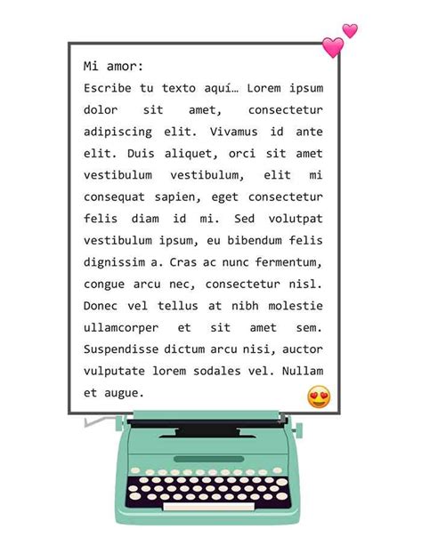 Plantilla de Carta de Amor para Descargar Gratis en Word - Retro