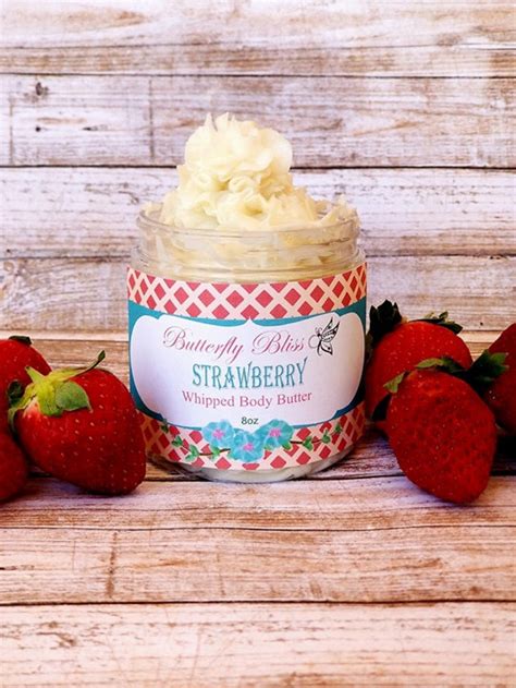 Strawberry Body Butter Strawberry Lotion Whipped Lotion Etsy
