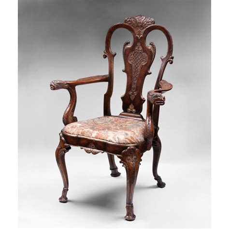 18th C Irish Georgian Carved Armchair Chippendale Manner French