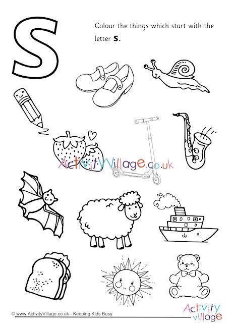 Help your child recognize the letter s and the sound it makes with this silly letter s coloring page featuring a slippery snake. Start With The Letter S Colouring Page