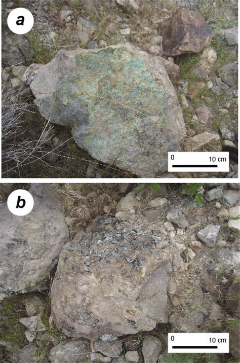 A 13 Photographs Of Skarn And Mineralized Rock From The Kundalan
