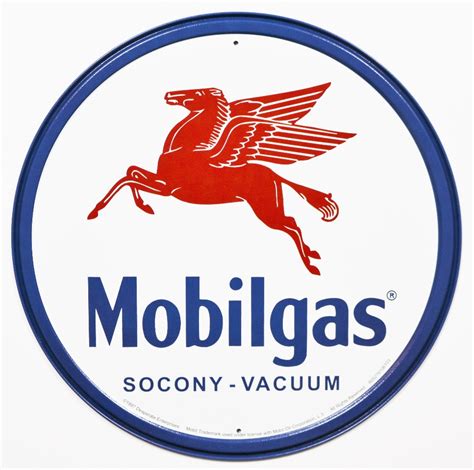 Mobilgas Socony Vacuum Tin Metal Signs Pegasus Standard Oil Gas