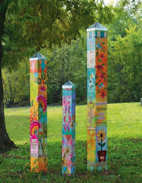 Blessed Nest Art Poles Set Of 3 Vinyl Art Garden Poles The Birdhouse