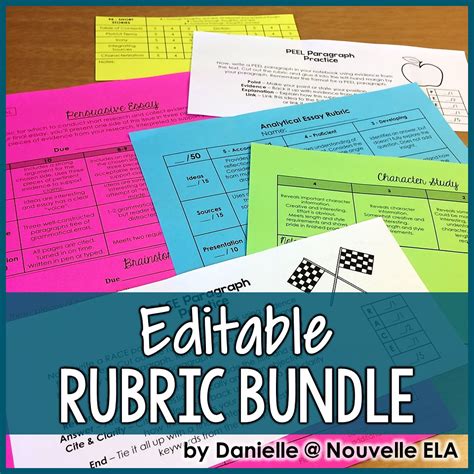 Editable Rubrics Bundle For Ela And Social Studies Writing And Project