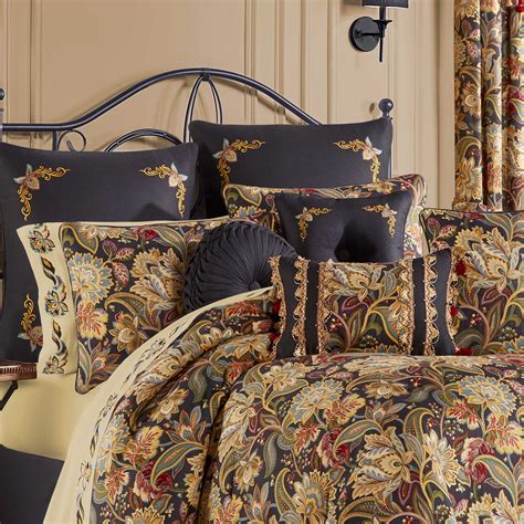 Five Queens Court Stefania Black 4 Piece Comforter Set Latest Bedding