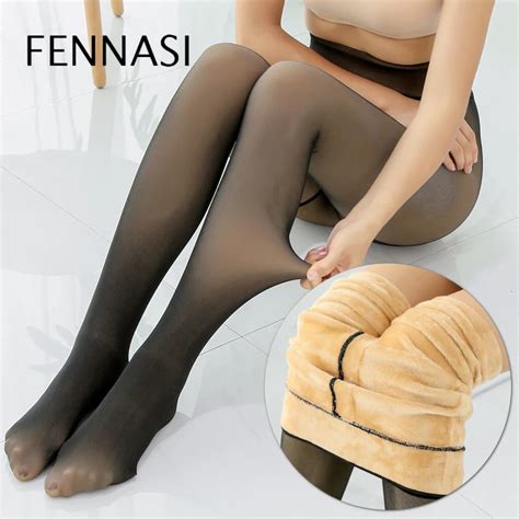 Fennasi Autumn Winter Solid Layering Warm Tights Women Thick Plus