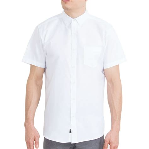 Visive Visive Mens Short Sleeve Casual Solid Oxford Collared Button