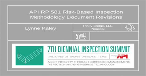 Api Rp 581 Risk Based Inspection Methodology Consistency With Api