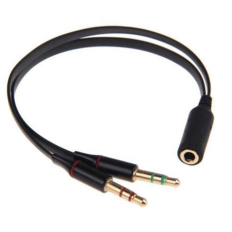 35mm 1 Female To 2 Male Y Splitter Cable F Lr Audio Microphone Mic Pc